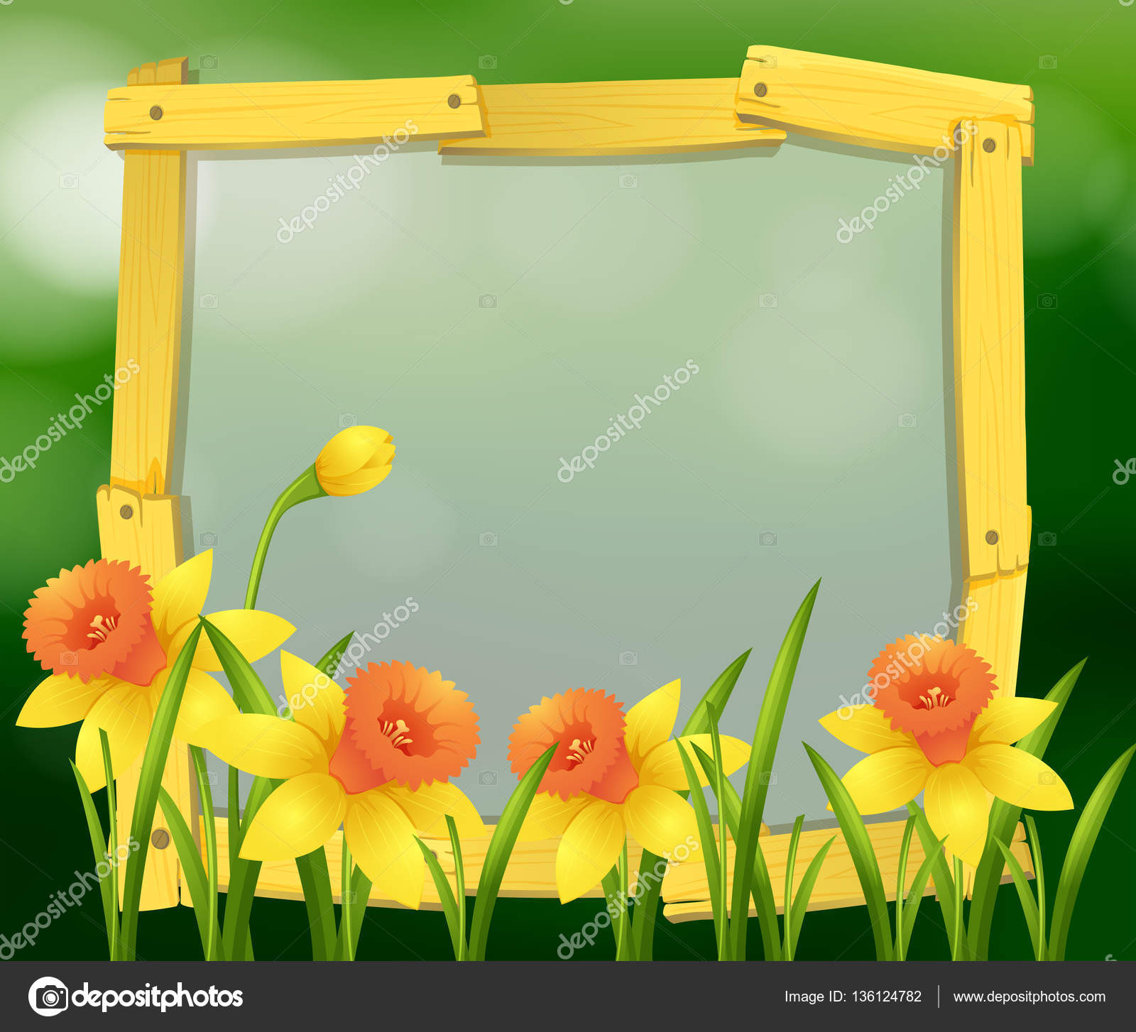 Frame design with yellow flowers — Stock Vector © interactimages ...