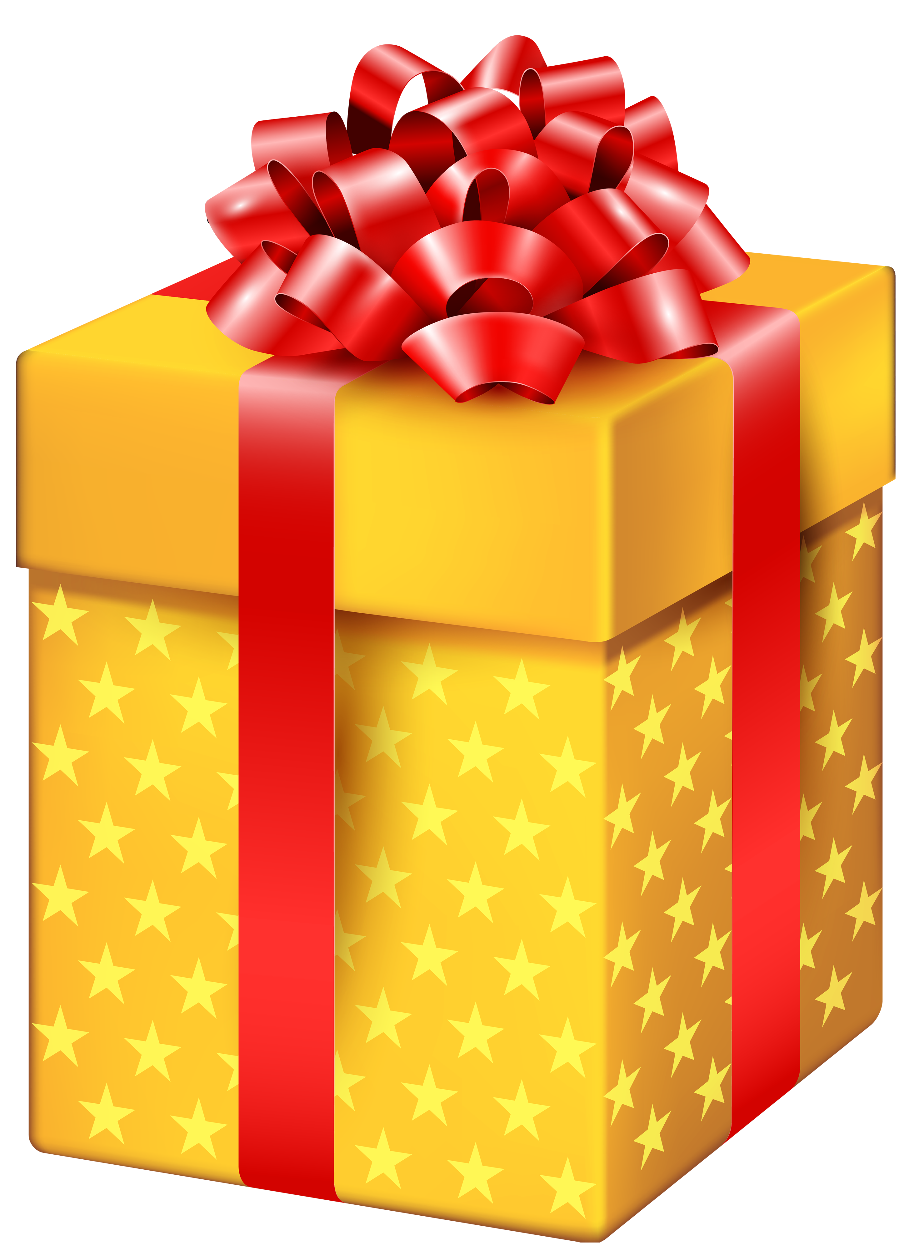 Yellow Gift Box with Stars PNG Clipart - Best WEB Clipart