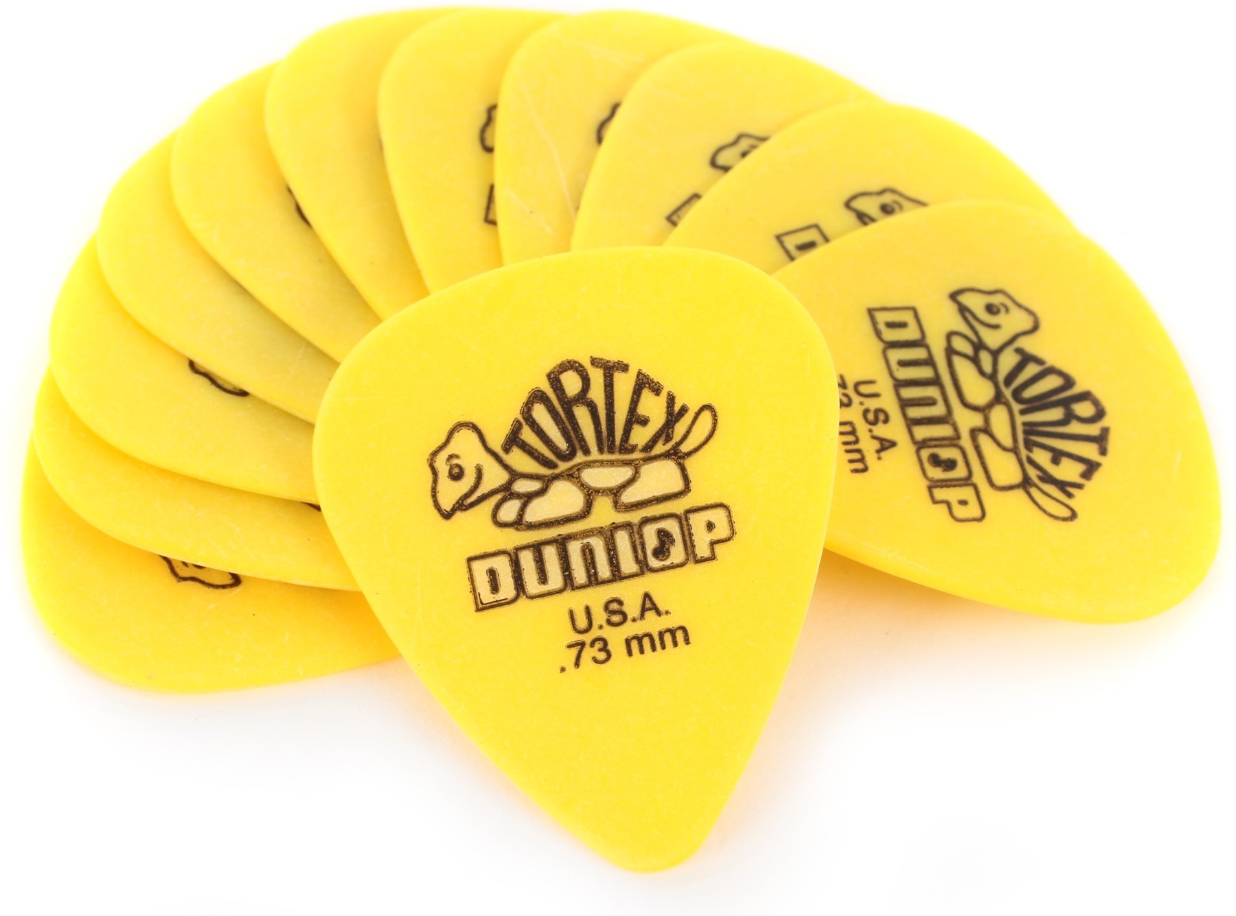 Dunlop 418P.73 Tortex Standard .73mm Yellow Guitar Picks 12-Pack ...