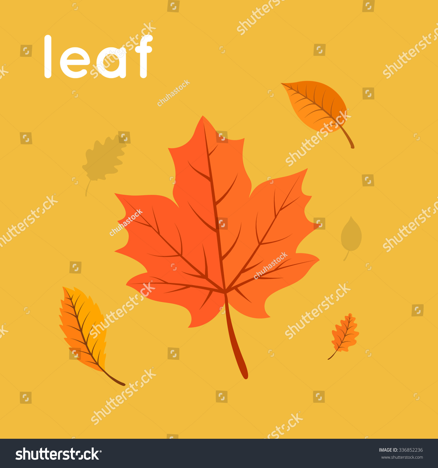 Yellow Autumn Leaf Cartoon Simple Illustration Stock Vector ...