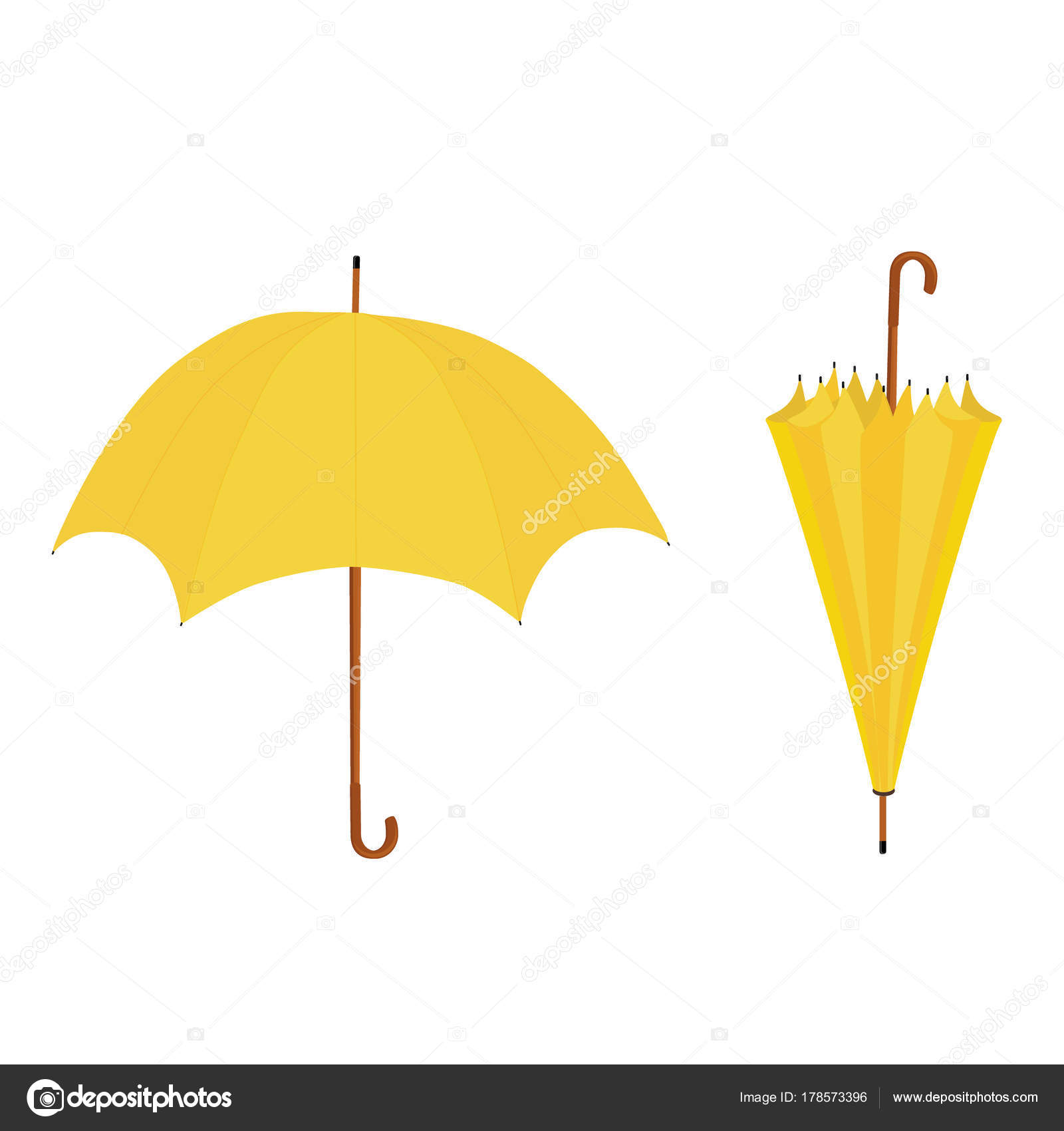 Yellow umbrella open closed — Stock Photo © viktorijareut #178573396