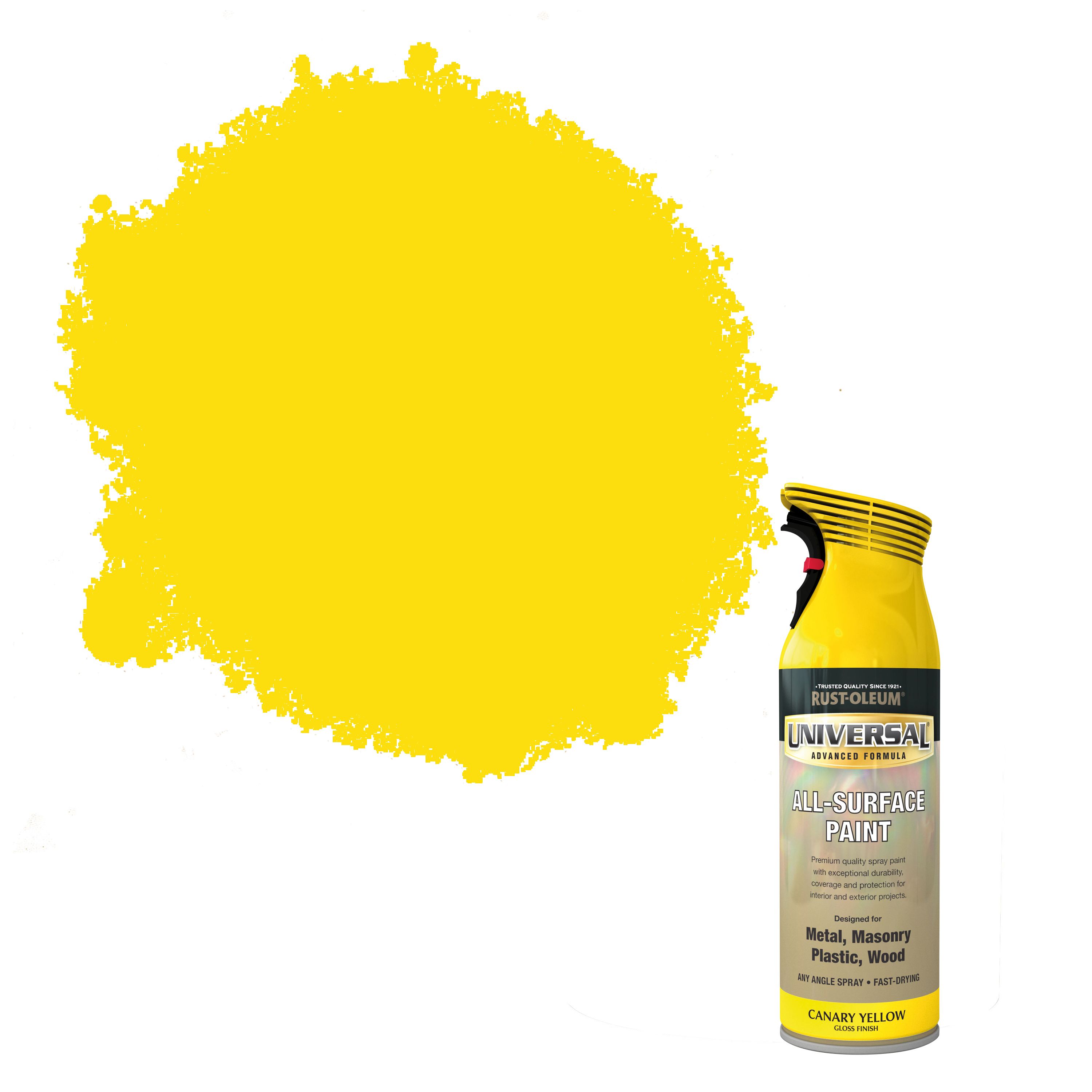Rust-Oleum Universal Canary Yellow Gloss Gloss Spray Paint 400 ml ...
