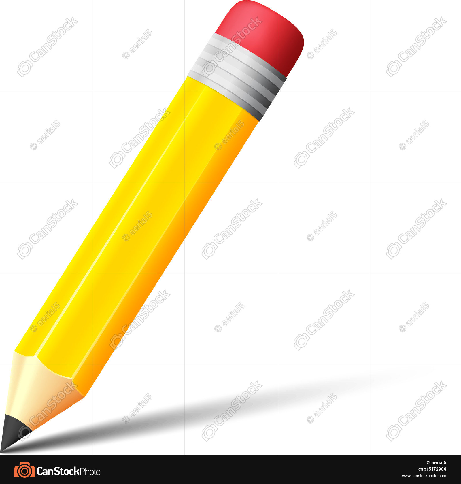 Yellow pencil with eraser vector icon vector clipart - Search ...