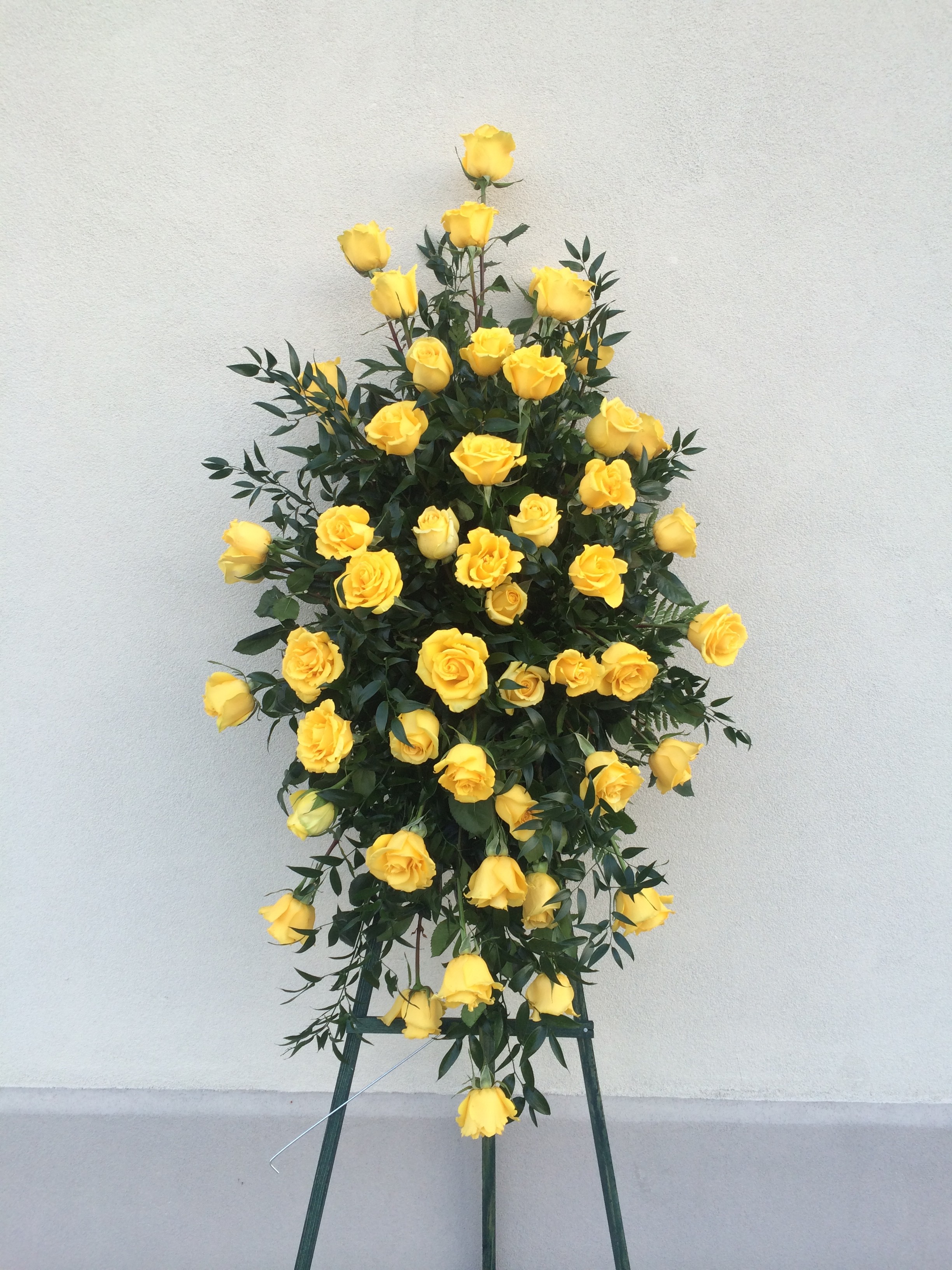 Yellow Rose Standing Spray in Los Angeles, CA | Calvary Flower Shop