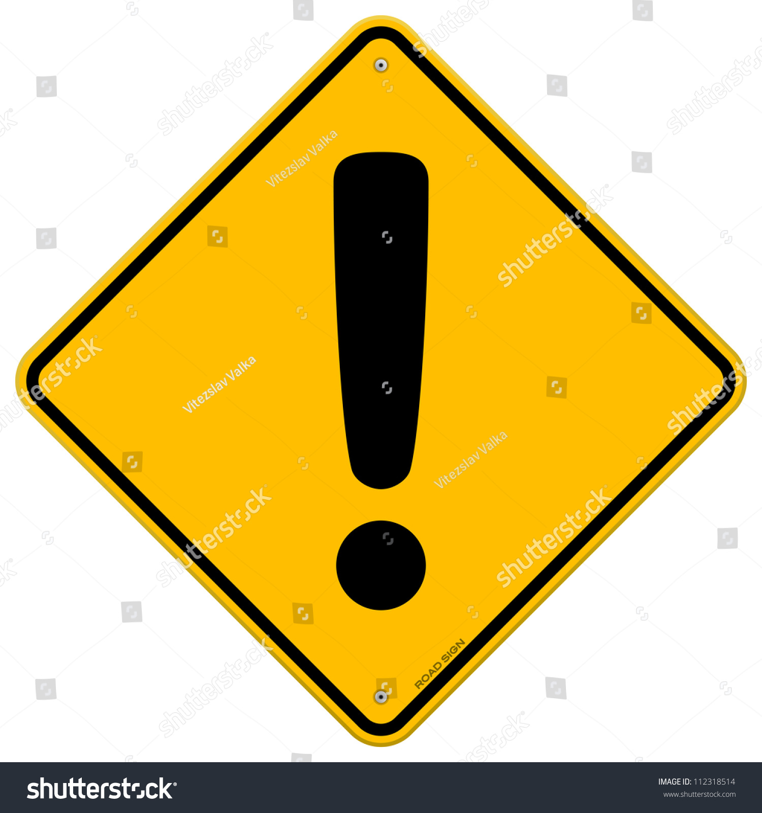 Exclamation Yellow Sign Danger Risk Symbol Stock Vector (2018 ...