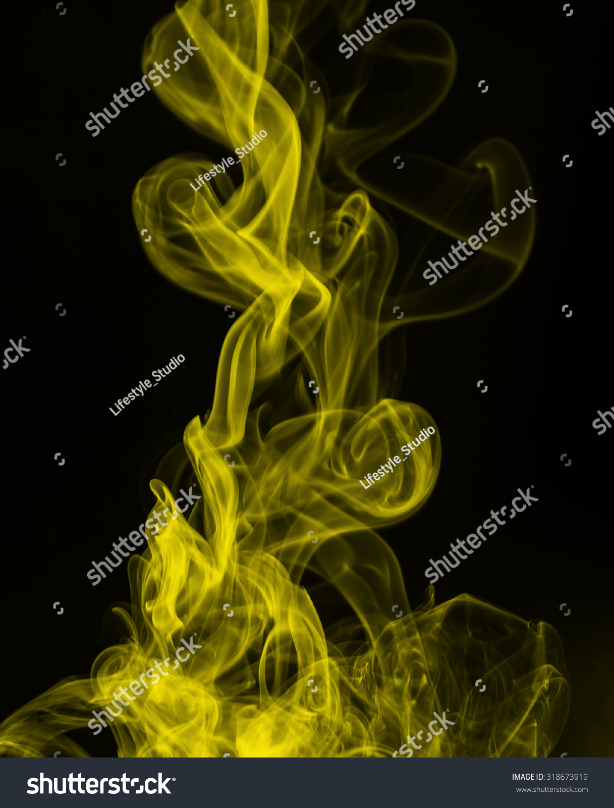 Yellow Smoke On Black Background Stock Photo (Royalty Free ...