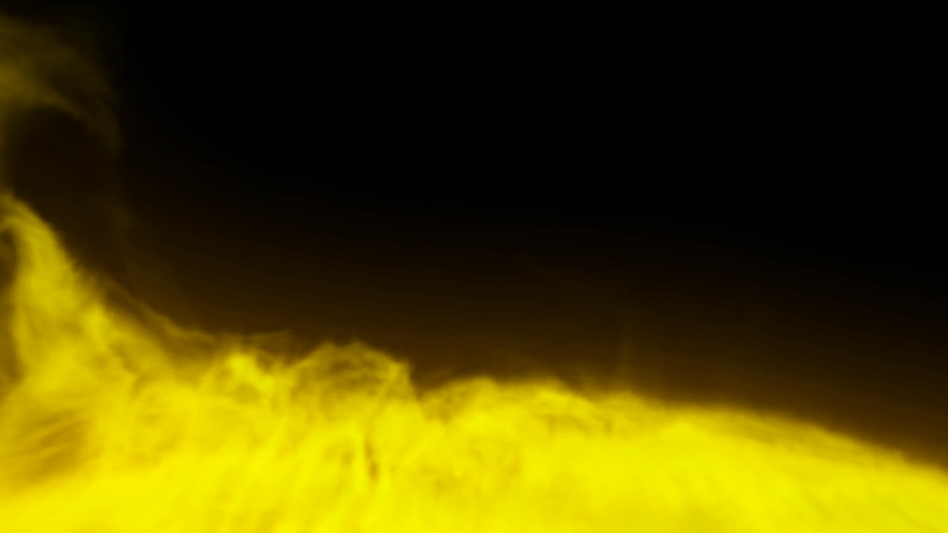 Animated glowing yellow dense smoke or gas rising against ...