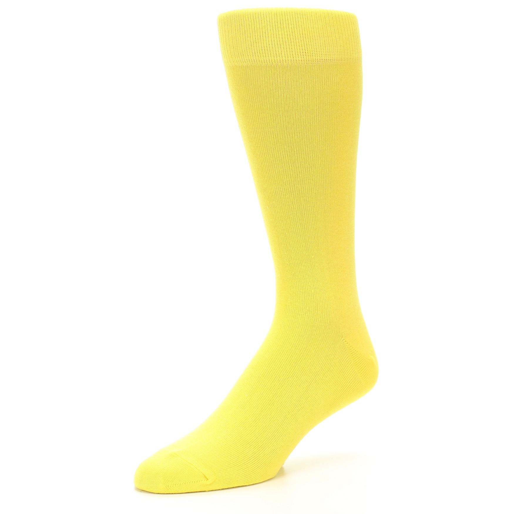 Sunbeam Yellow Solid Color Men's Dress Socks - boldSOCKS