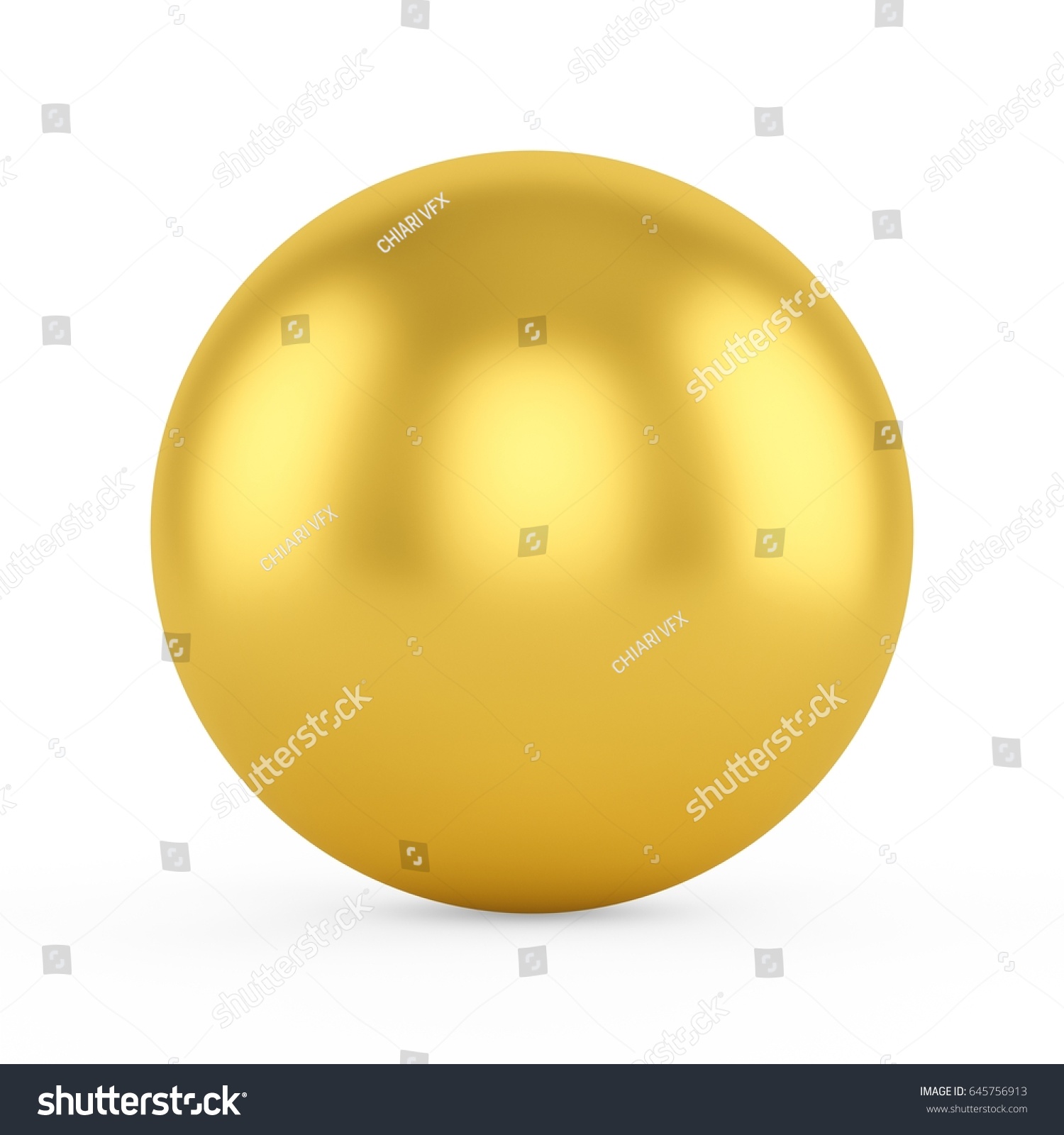 3d Golden Sphere On White Background Stock Illustration 645756913 ...