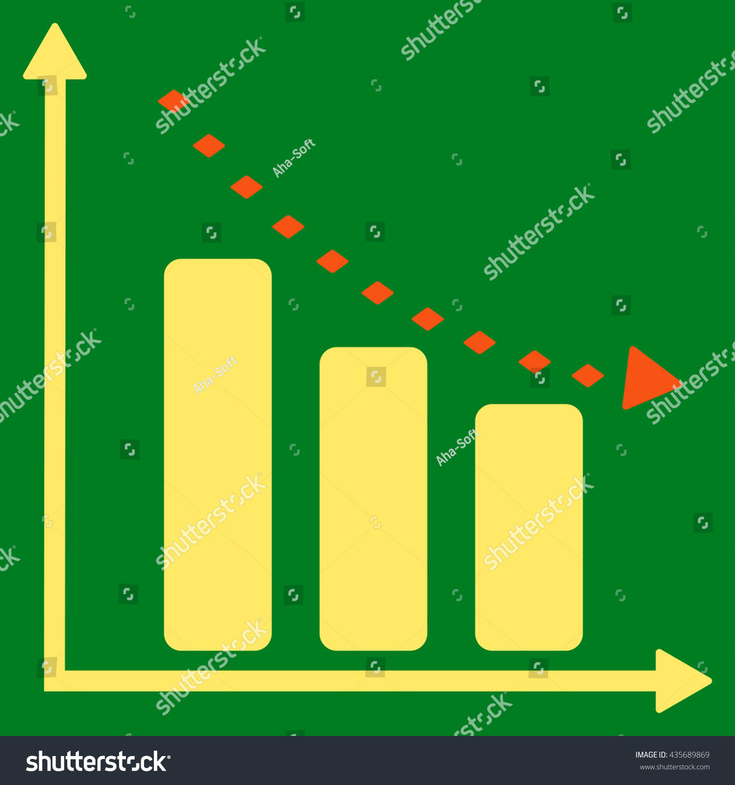 Dotted Negative Trend Vector Toolbar Icon Stock Vector 435689869 ...