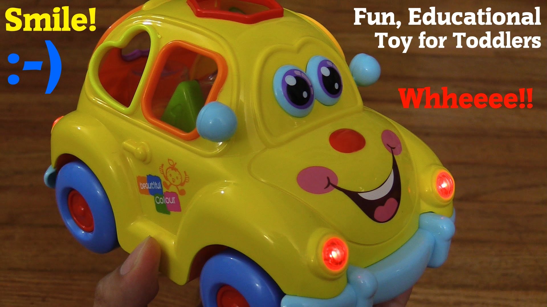 Educational Toy Car For Toddlers: A Yellow Beetle Shapes Sorter Car ...