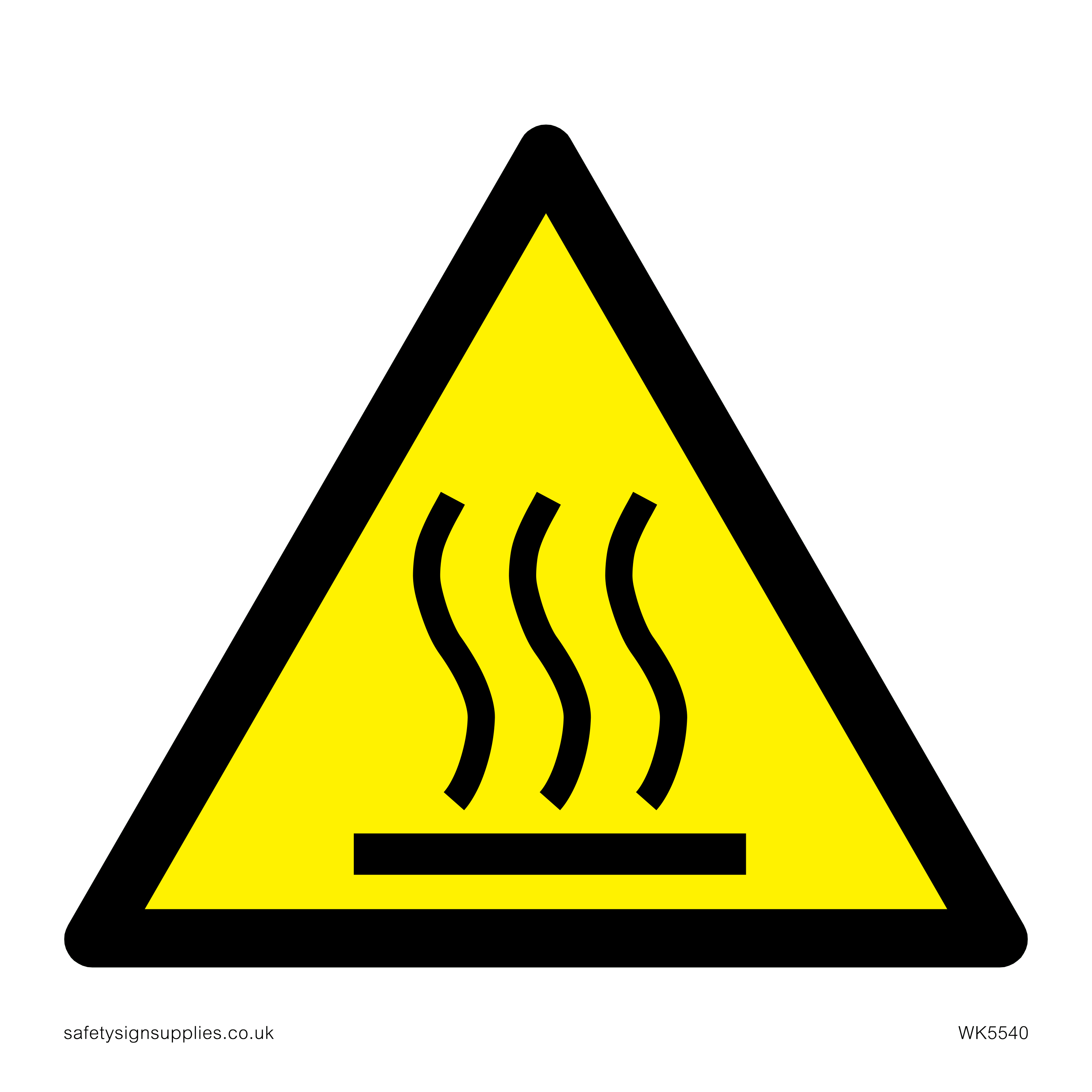 Warning Hot surface Symbol from Safety Sign Supplies