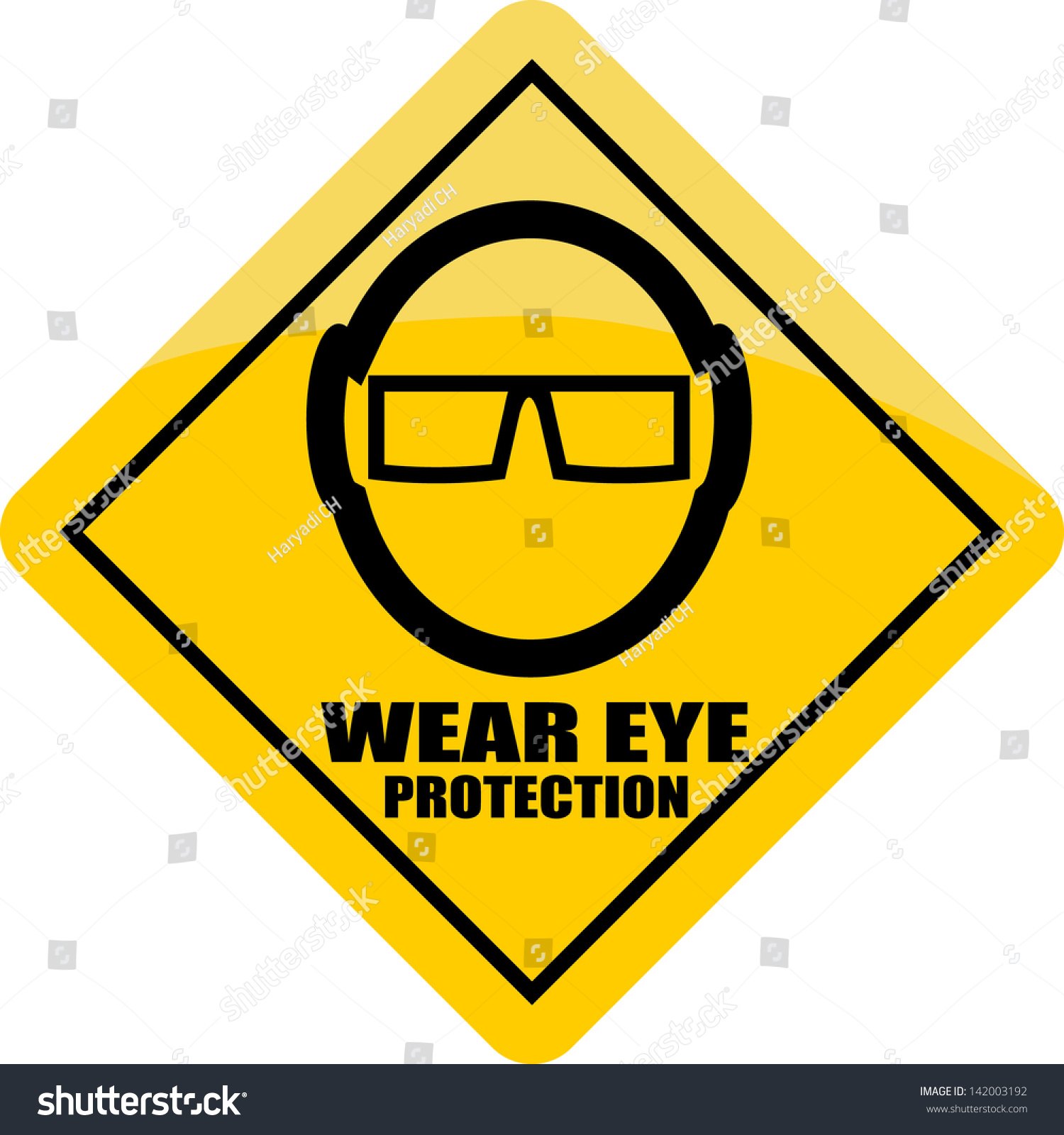 Eye Safety Warning Sticker Stock Vector 142003192 - Shutterstock