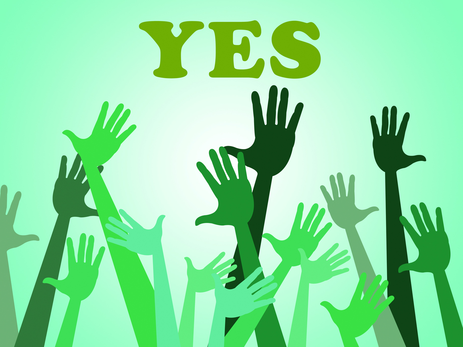 Yes Hands Means All Right And OK, Affirm, Agree, Agreeing, Agreement, HQ Photo