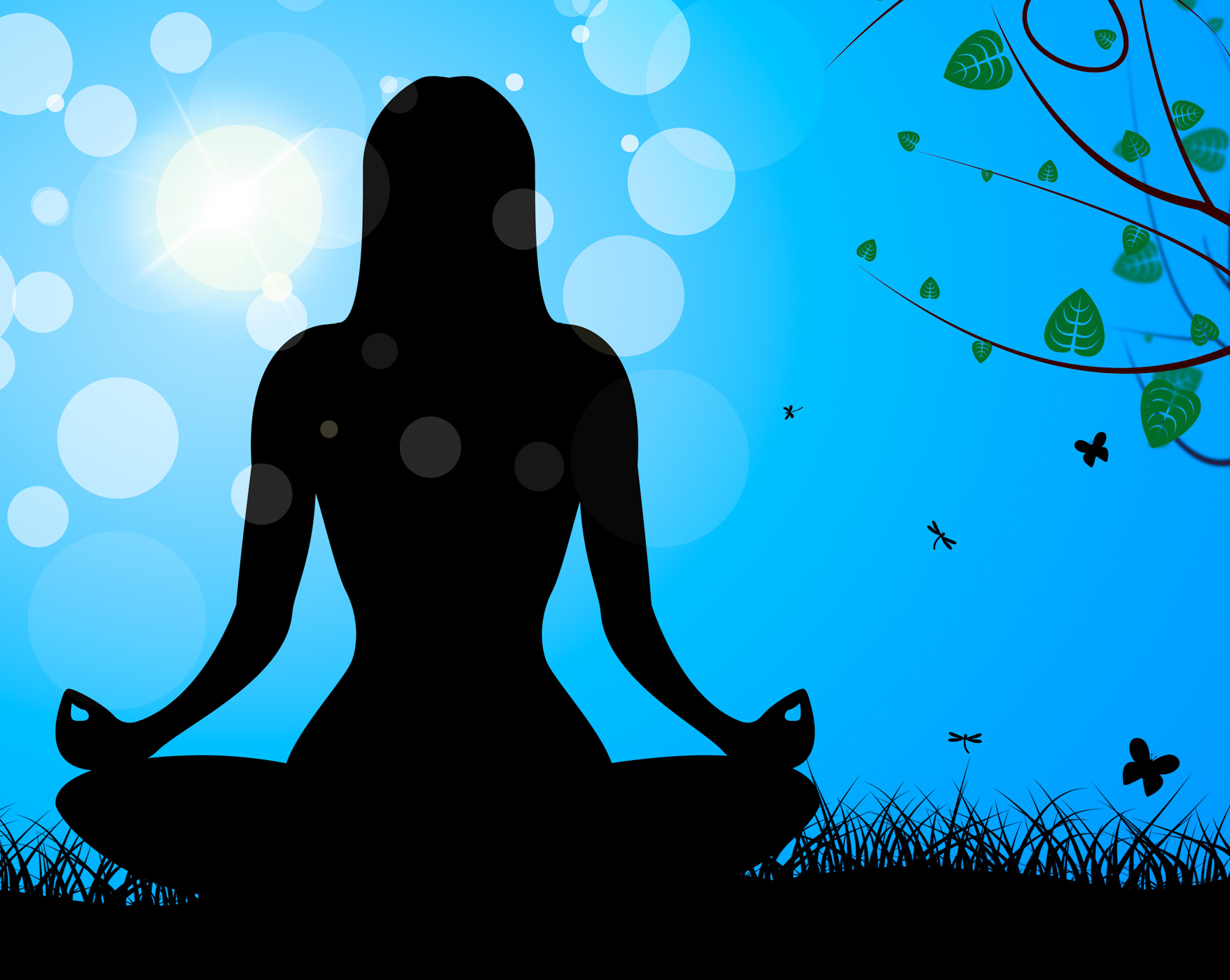 Yoga Pose Shows Meditate Calm And Harmony, Balance, Yoga, Spirituality, Silence, HQ Photo
