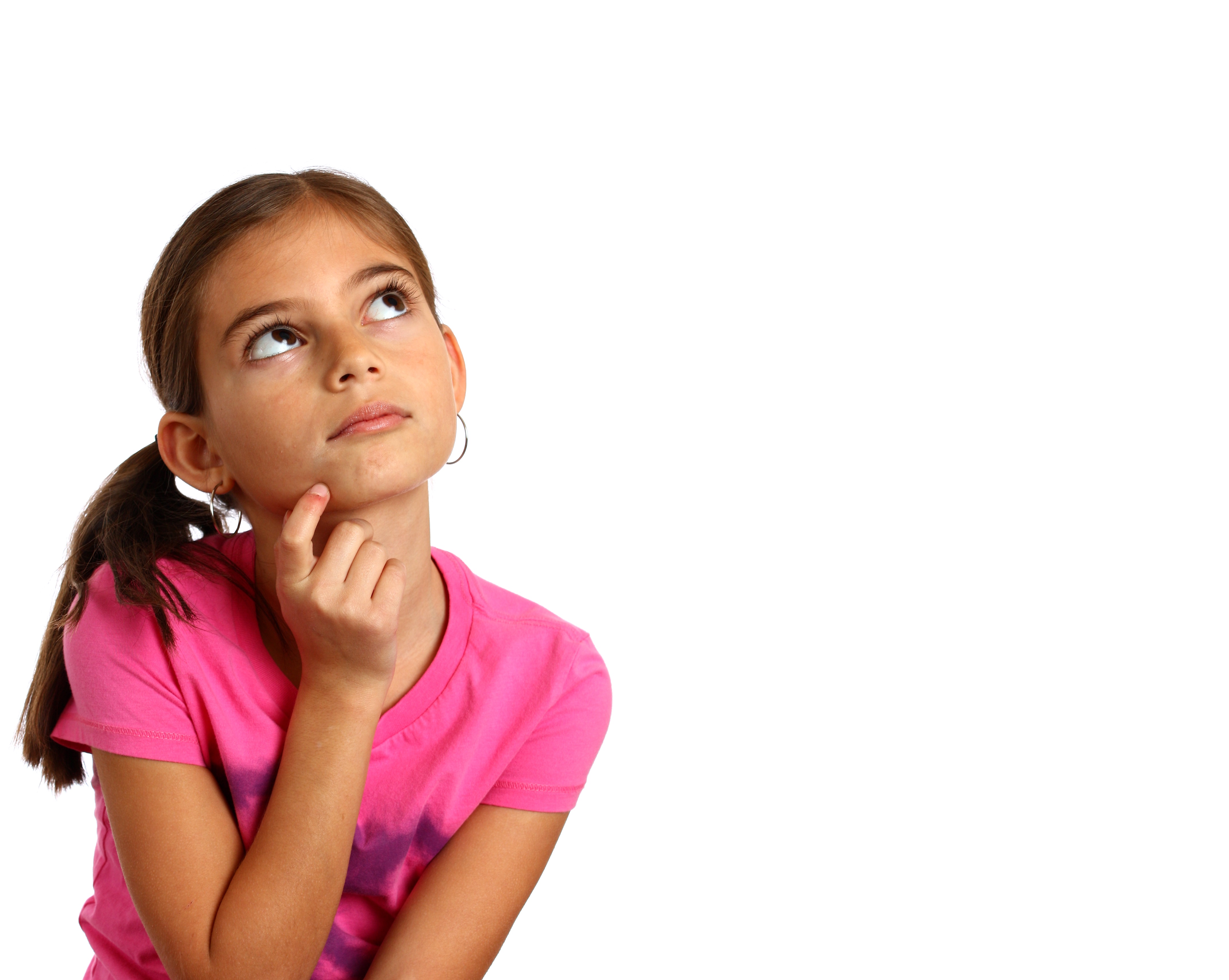 Young girl with a thoughtful expression photo