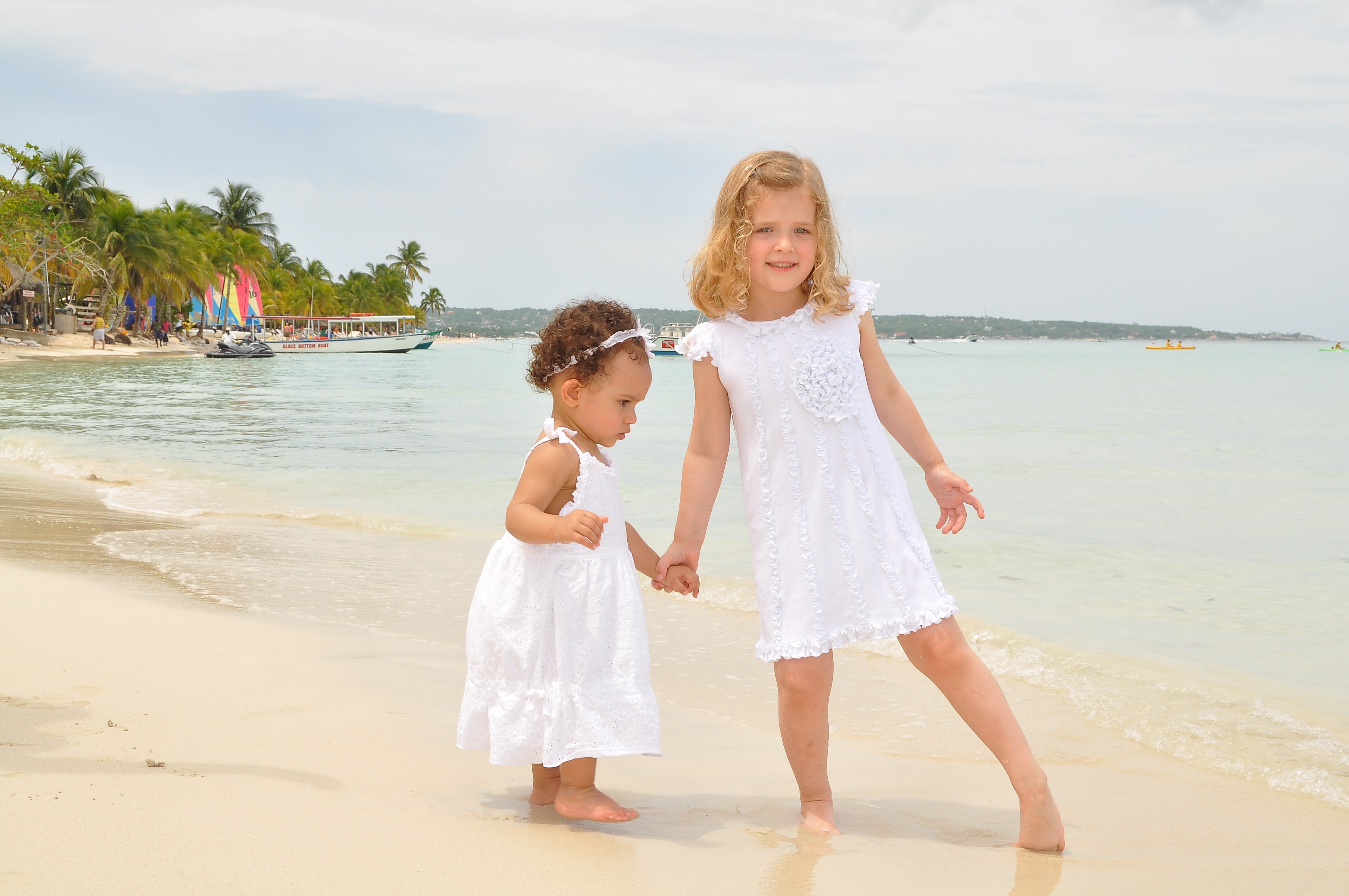 Young girls at the beach photo