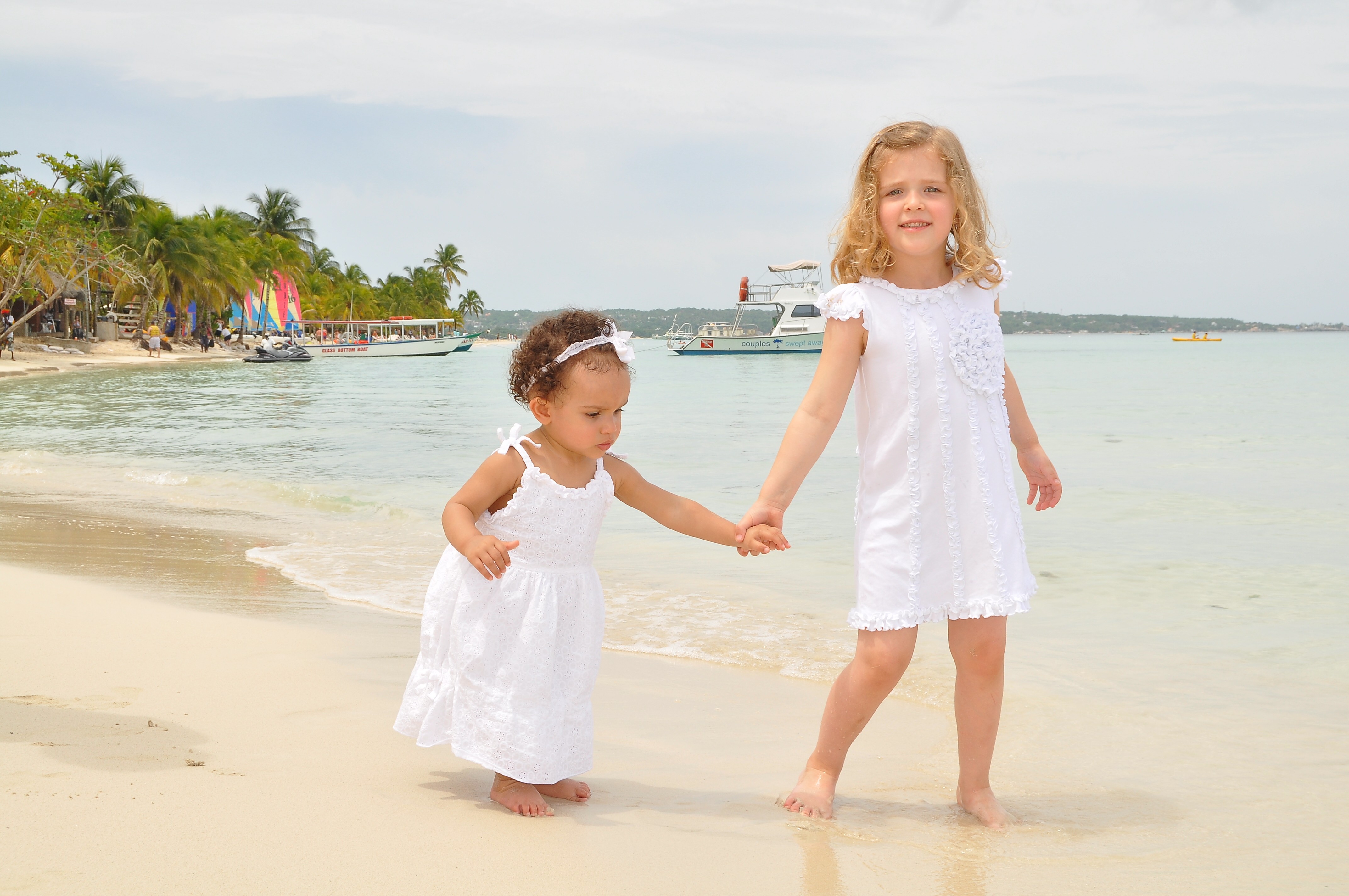 Young girls at the beach photo