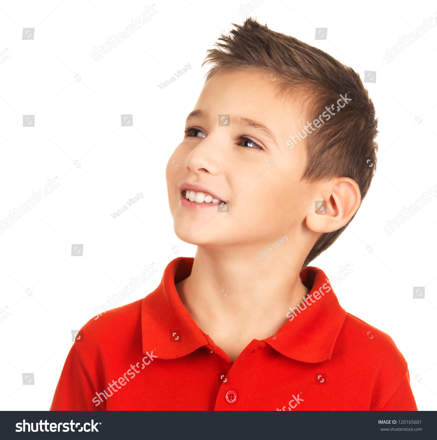Photo Pretty Young Happy Boy Looking Stock Photo & Image (Royalty ...