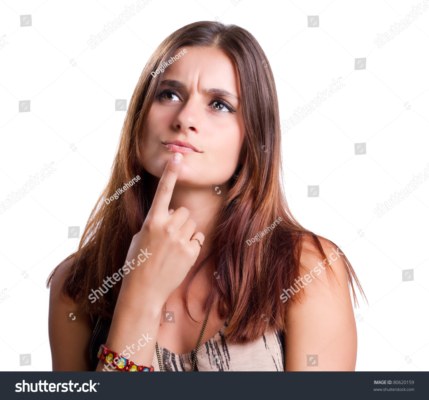 Young Woman Thinking Hard About Decision Stock Photo (Royalty Free ...