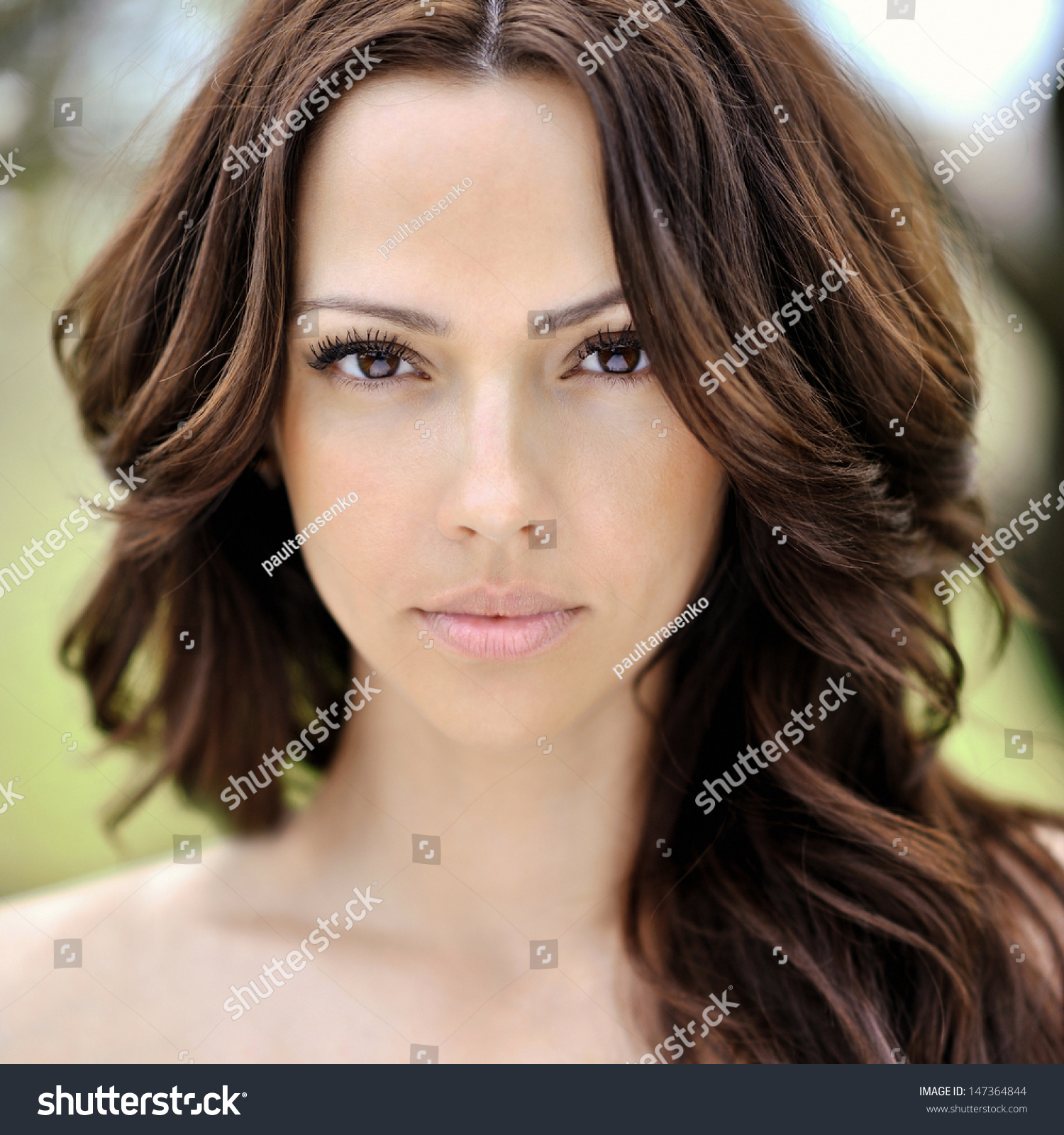Beautiful Young Woman Face Closeup Perfect Stock Photo (Royalty Free ...