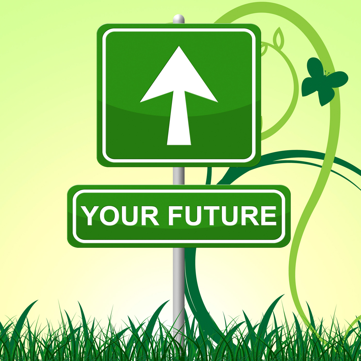 Your Future Shows Pointing Advertisement And Forecasting, Advertisement, Placard, Signboard, Sign, HQ Photo
