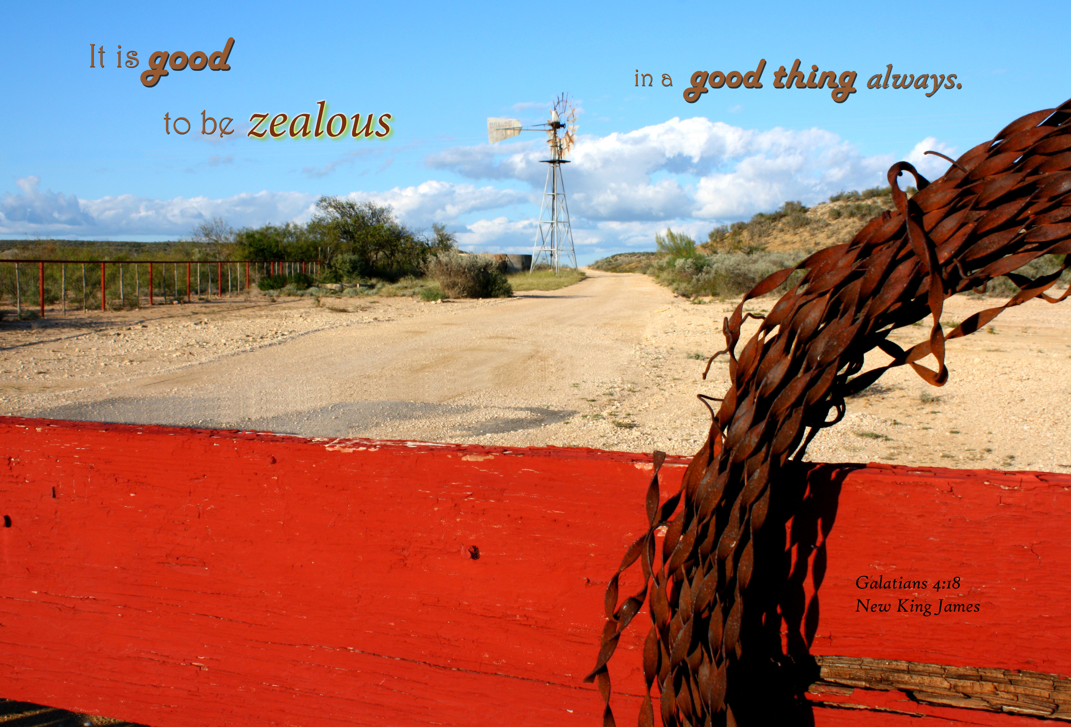 Zealous in a good thing photo