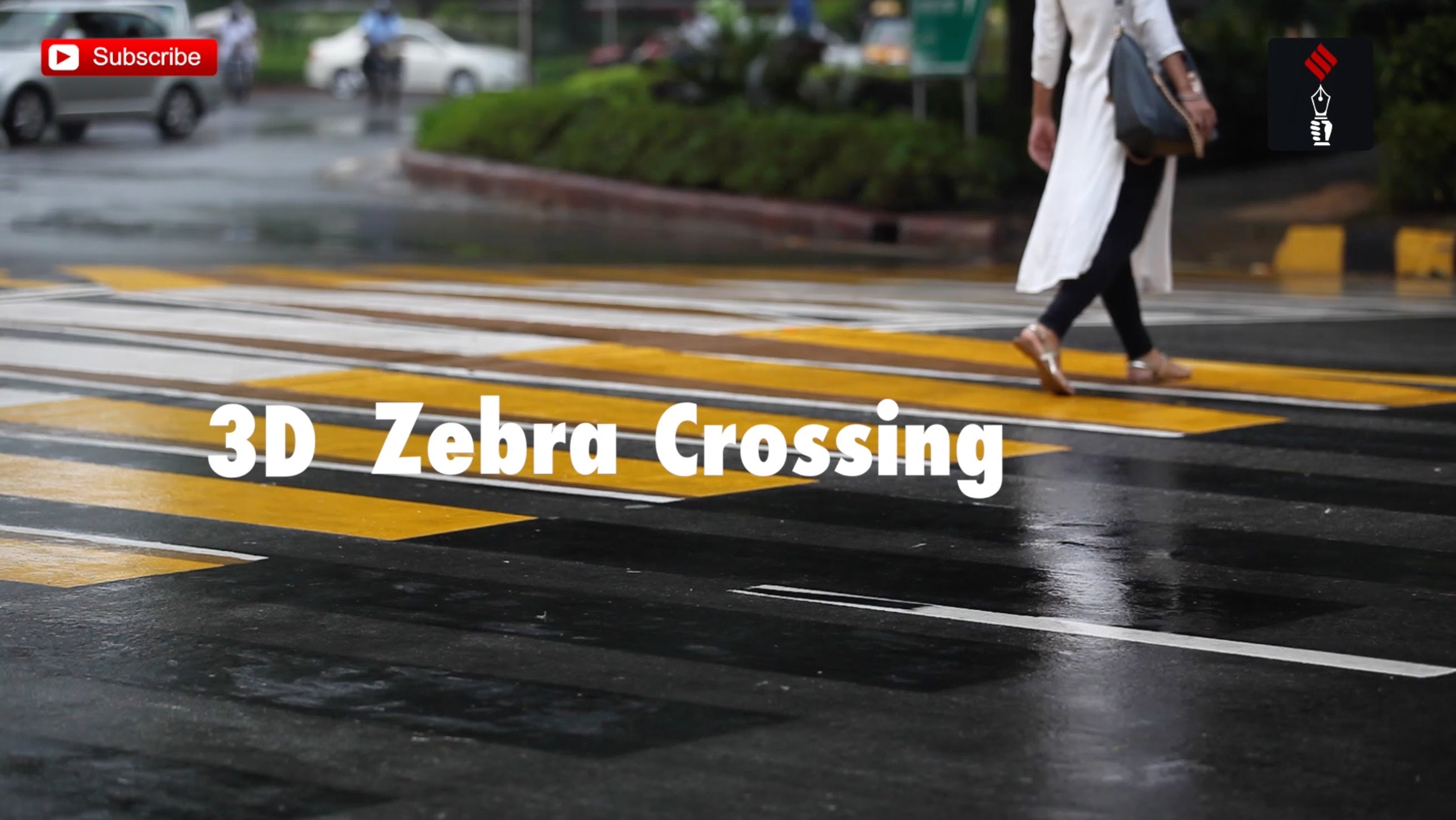 Delhi Gets Its First 3D Zebra Crossing - YouTube