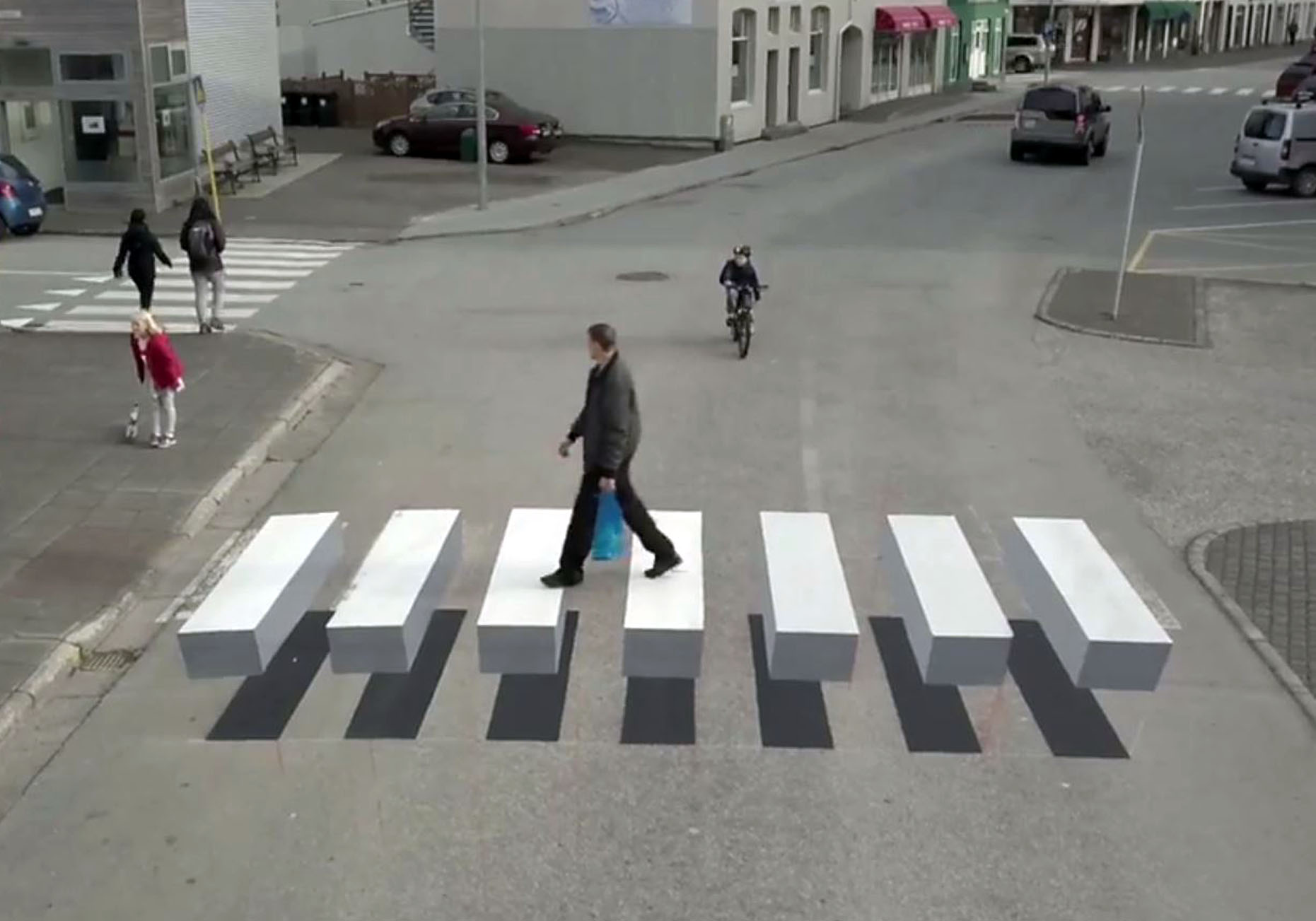 Icelandic town paints amazing 3D zebra crossing to slow down cars ...