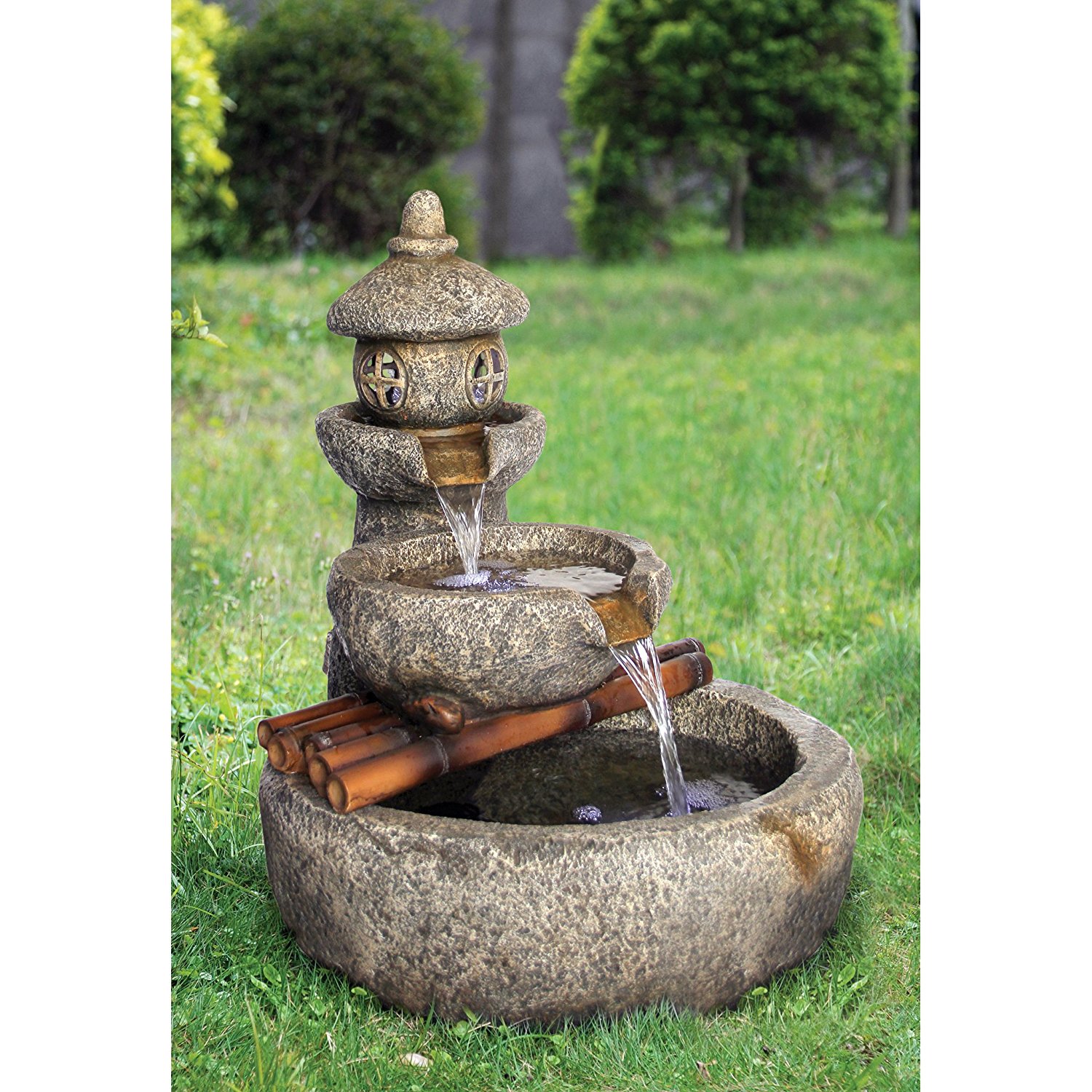 Amazon.com : Asian Decor Water Fountain with LED Light - Tranquil ...