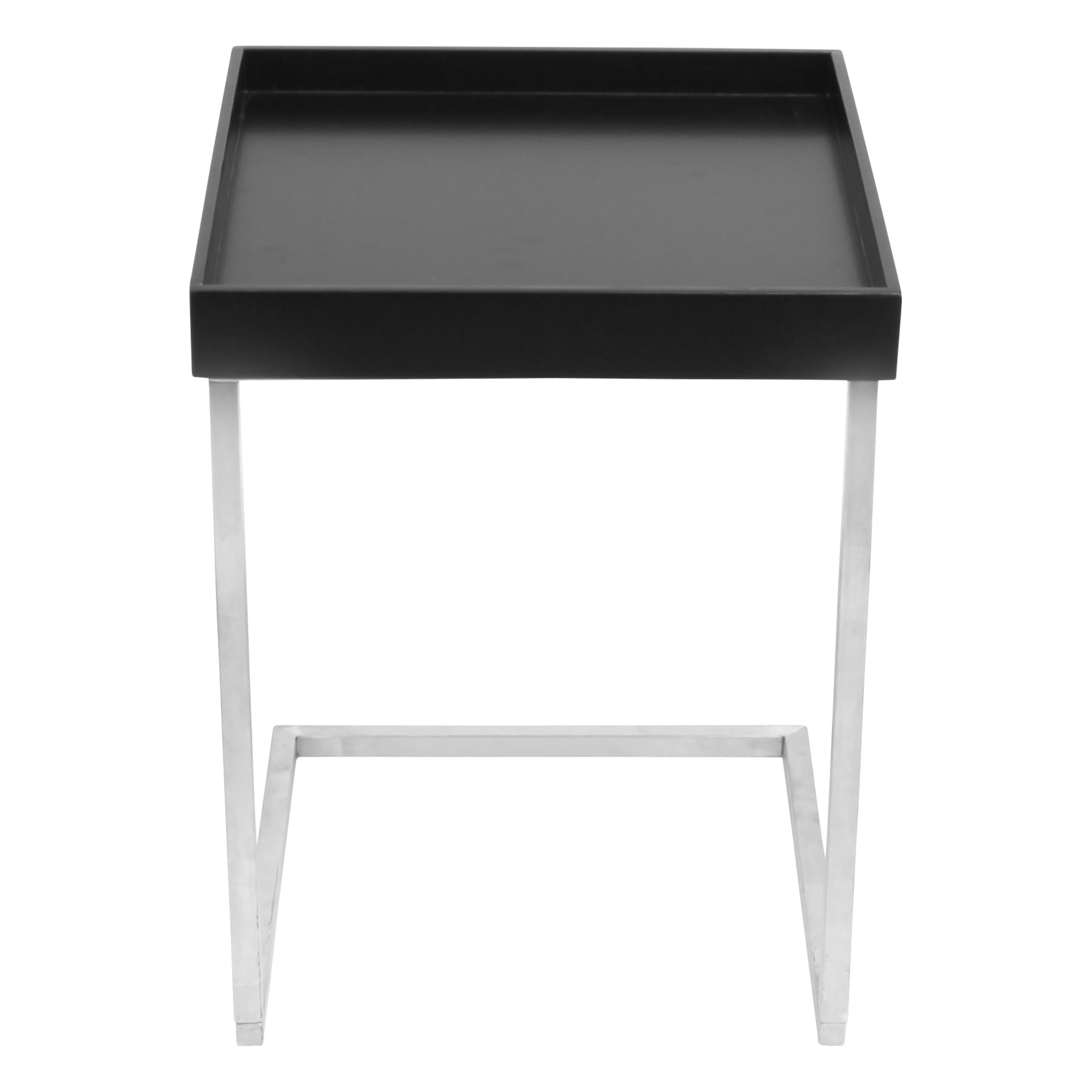 Zenn Contemporary Black and Stainless Steel Tray Table - Free ...