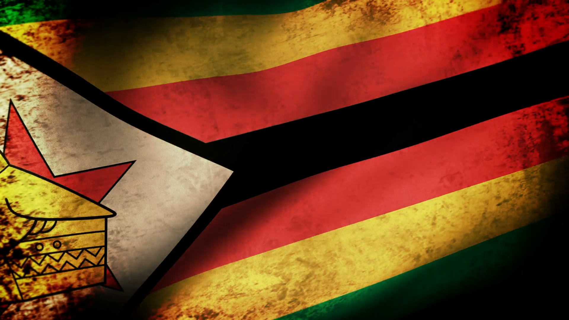 Zimbabwe Flag Waving, grunge look Motion Background - Videoblocks