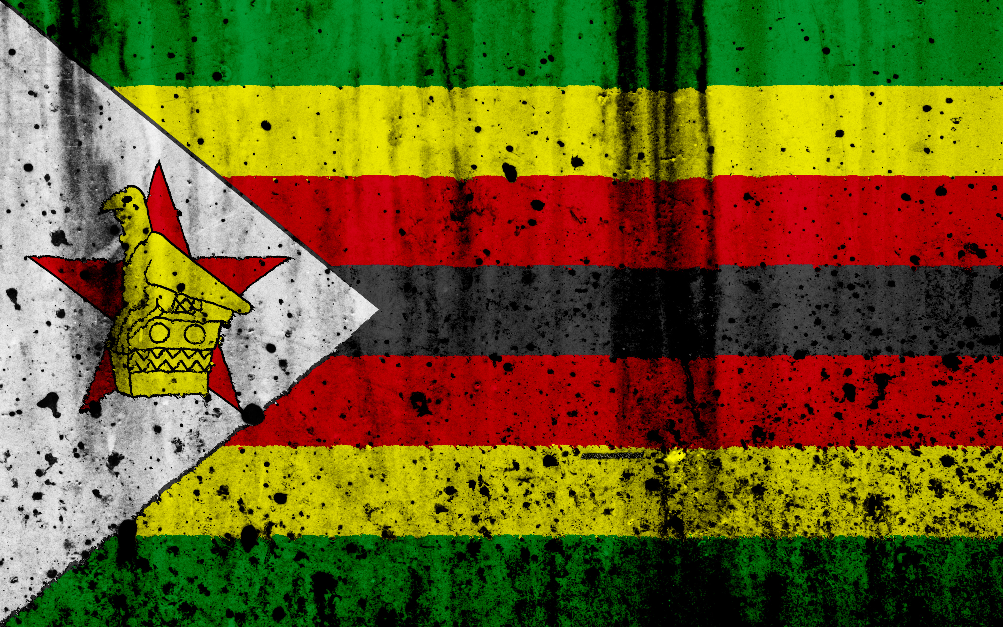 Download wallpapers Zimbabwean flag, 4k, grunge, flag of Zimbabwe ...