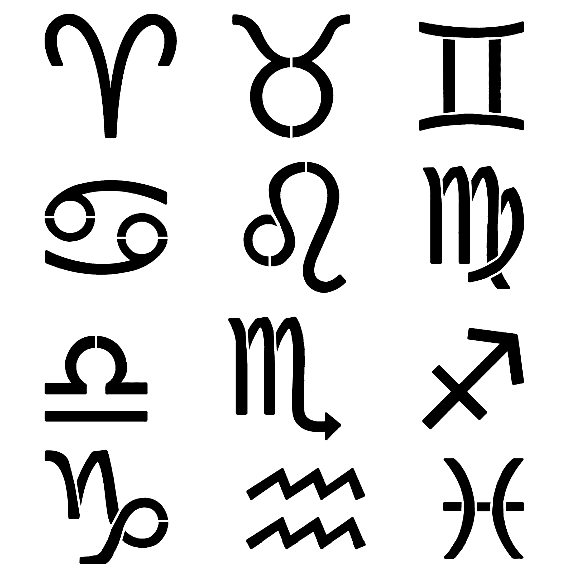 Zodiac Signs Stencil | SP Stencils