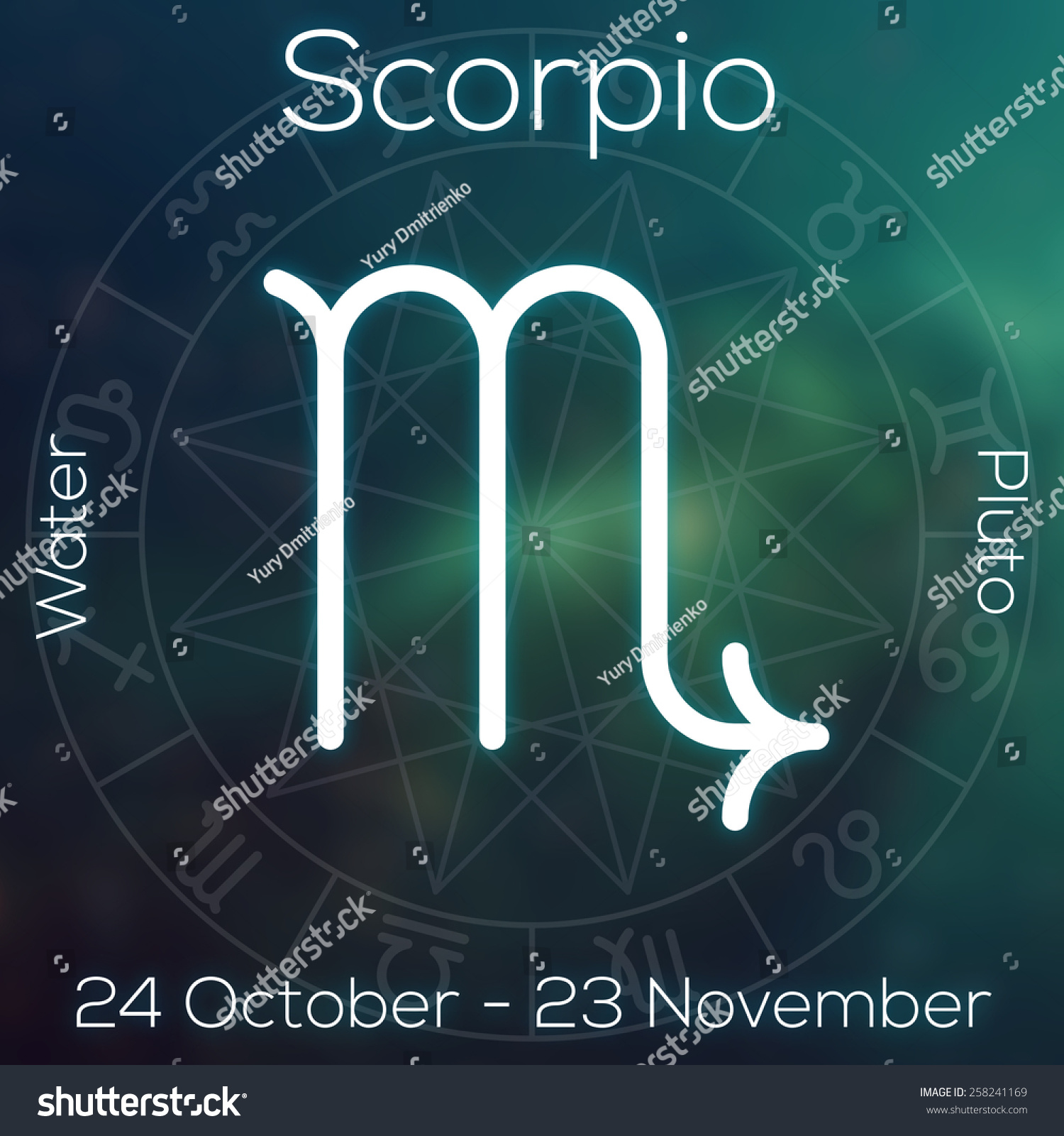 Zodiac Sign Scorpio White Line Astrological Stock Illustration ...