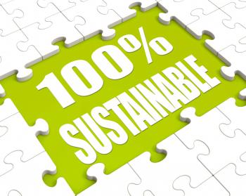 100 Sustainable Puzzle Shows Environment Protected And Recycling