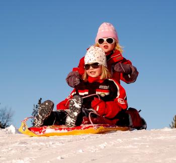 2 Girl's Playing on Snow