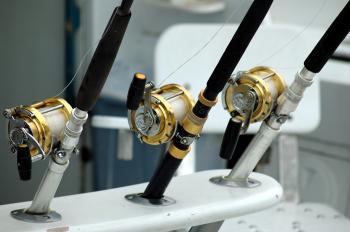 3 Lined Brass and Black Fishing Reel