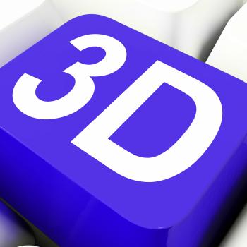 3d Key Shows Three Dimensional Or Dimensions