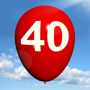 40 Balloon Shows Fortieth Happy Birthday Celebration