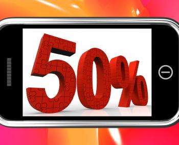 50 On Smartphone Showing Special Offers And Promotions