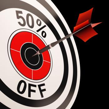 50 Percent Off Shows Percentage Reduction On Price