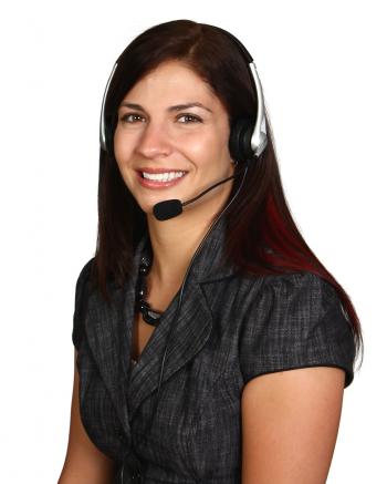 A Beautiful Call Center Woman Isolated