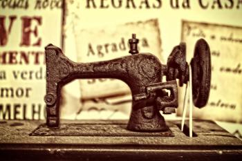 A vintage sewing machine from the 19th century