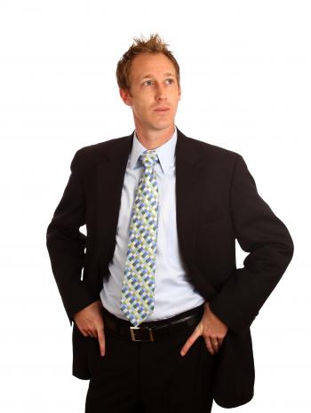 A young businessman in a suit