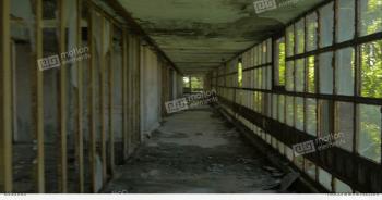 Walking Along Abandoned Hallway Stock video footage | 8930993
