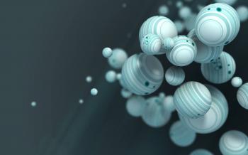 Abstract 3D blue and white balls