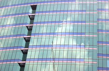 Abstract detail of modern glass office tower windows