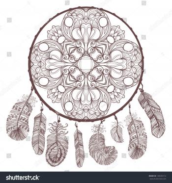 Abstract Decorative Dream Catcher Vector Illustration Stock Vector ...