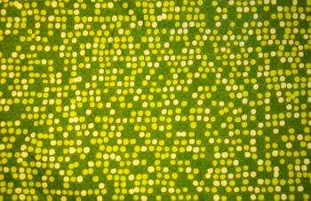 Abstract green and yellow dots